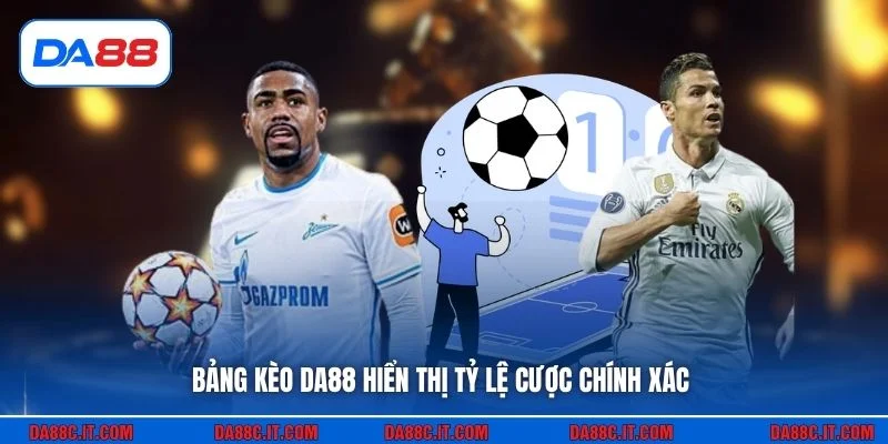 Bảng kèo DA88 hiển thị tỷ lệ cược chính xác
